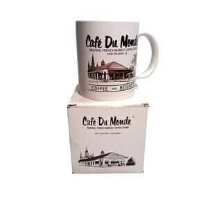 Cafe Du Monde New Orleans Coffee Mug French Quarter Travel Keepsake White Brown